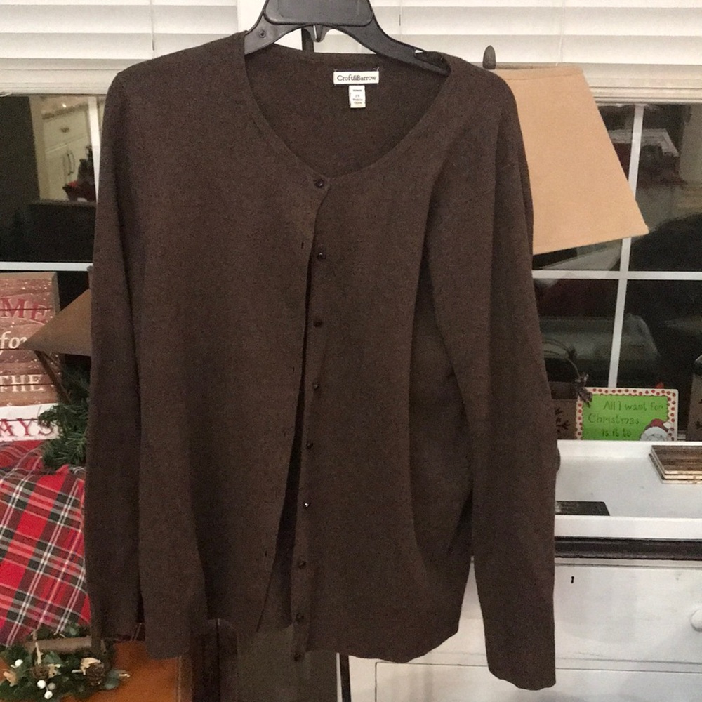 Brown Croft & Barrow Women’s Size 2X Cardigan Sweater